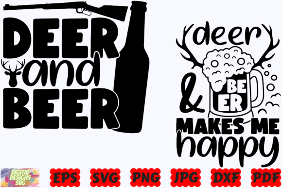 Deer and Beer Makes Me Happy SVG Funny Review