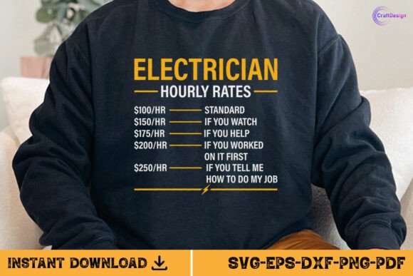 Electrician Hourly Rates Funny Shirt SVG Review