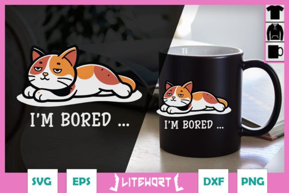 I m Bored Cat SVG Funny Sarcastic Cat Review